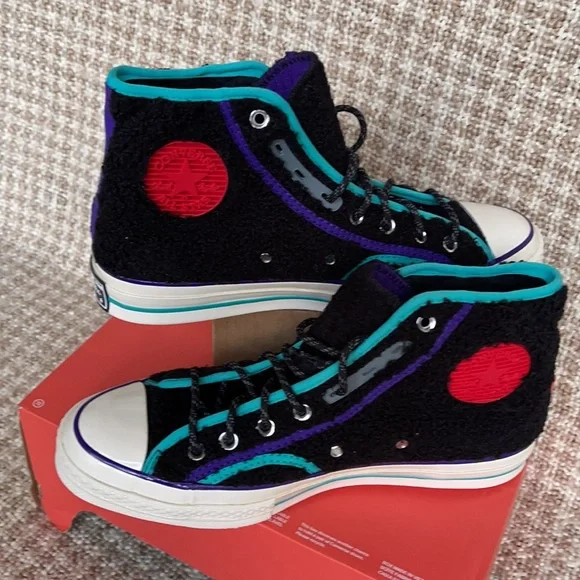 Converse Chuck 70 Hi Black/Court Purple/Egret Men’s - Picture 11 of 16